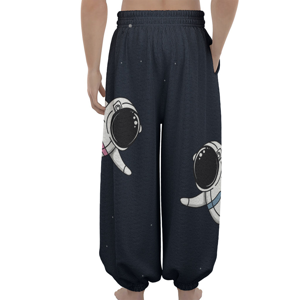 Astronaut Couple In Space Print Lantern Pants