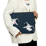 Astronaut Couple In Space Print Laptop Sleeve