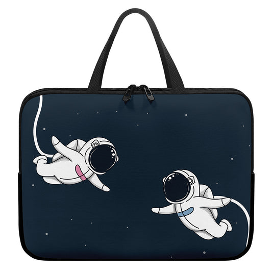 Astronaut Couple In Space Print Laptop Sleeve With Handle