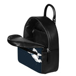 Astronaut Couple In Space Print Leather Backpack