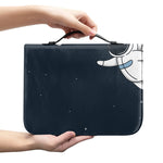 Astronaut Couple In Space Print Leather Bible Cover