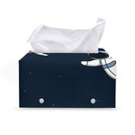 Astronaut Couple In Space Print Leather Tissue Box Cover