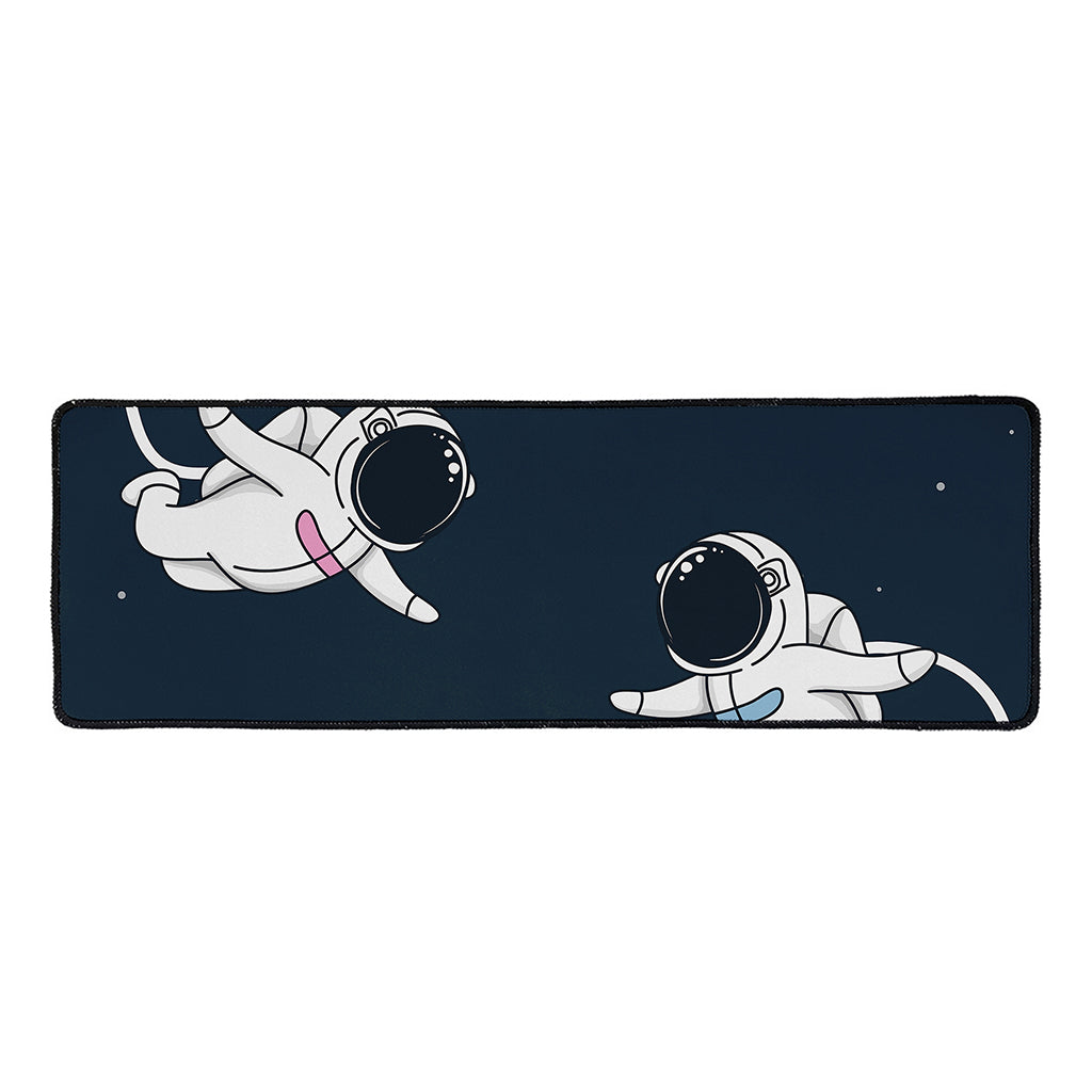 Astronaut Couple In Space Print Long Kitchen Mat