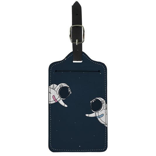 Astronaut Couple In Space Print Luggage Tag