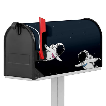Astronaut Couple In Space Print Mailbox Cover
