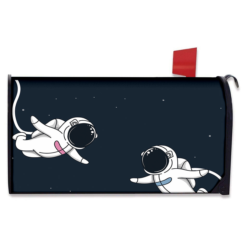 Astronaut Couple In Space Print Mailbox Cover