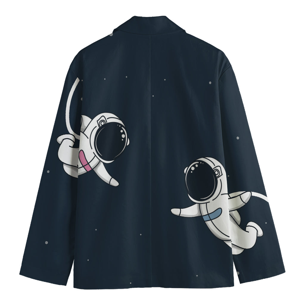 Astronaut Couple In Space Print Men's Blazer