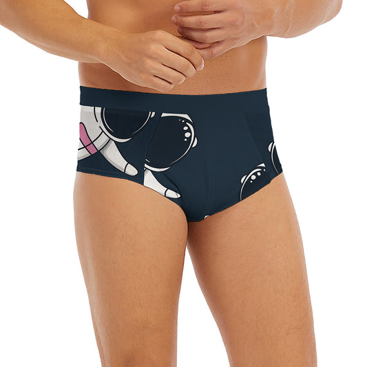 Astronaut Couple In Space Print Men's Briefs