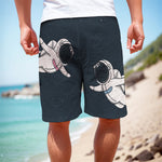 Astronaut Couple In Space Print Men's Cargo Shorts