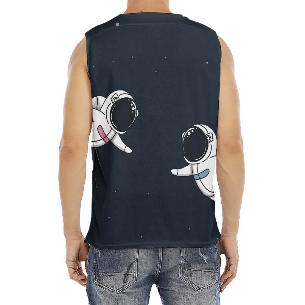 Astronaut Couple In Space Print Men's Fitness Tank Top