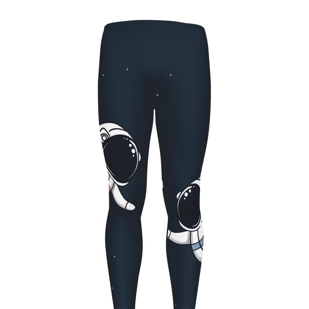 Astronaut Couple In Space Print Men's leggings