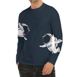 Astronaut Couple In Space Print Men's Long Sleeve Rash Guard