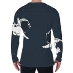 Astronaut Couple In Space Print Men's Long Sleeve T-Shirt