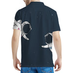 Astronaut Couple In Space Print Men's Polo Shirt