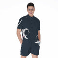 Astronaut Couple In Space Print Men's Romper