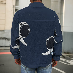 Astronaut Couple In Space Print Men's Shirt Jacket