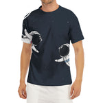 Astronaut Couple In Space Print Men's Short Sleeve Rash Guard