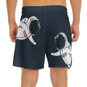 Astronaut Couple In Space Print Men's Split Running Shorts