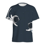 Astronaut Couple In Space Print Men's Sports T-Shirt