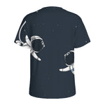 Astronaut Couple In Space Print Men's Sports T-Shirt