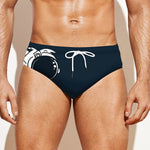 Astronaut Couple In Space Print Men's Swim Briefs