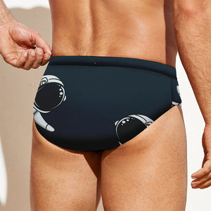 Astronaut Couple In Space Print Men's Swim Briefs