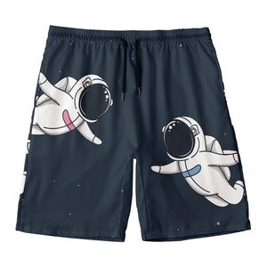 Astronaut Couple In Space Print Men's Swim Trunks