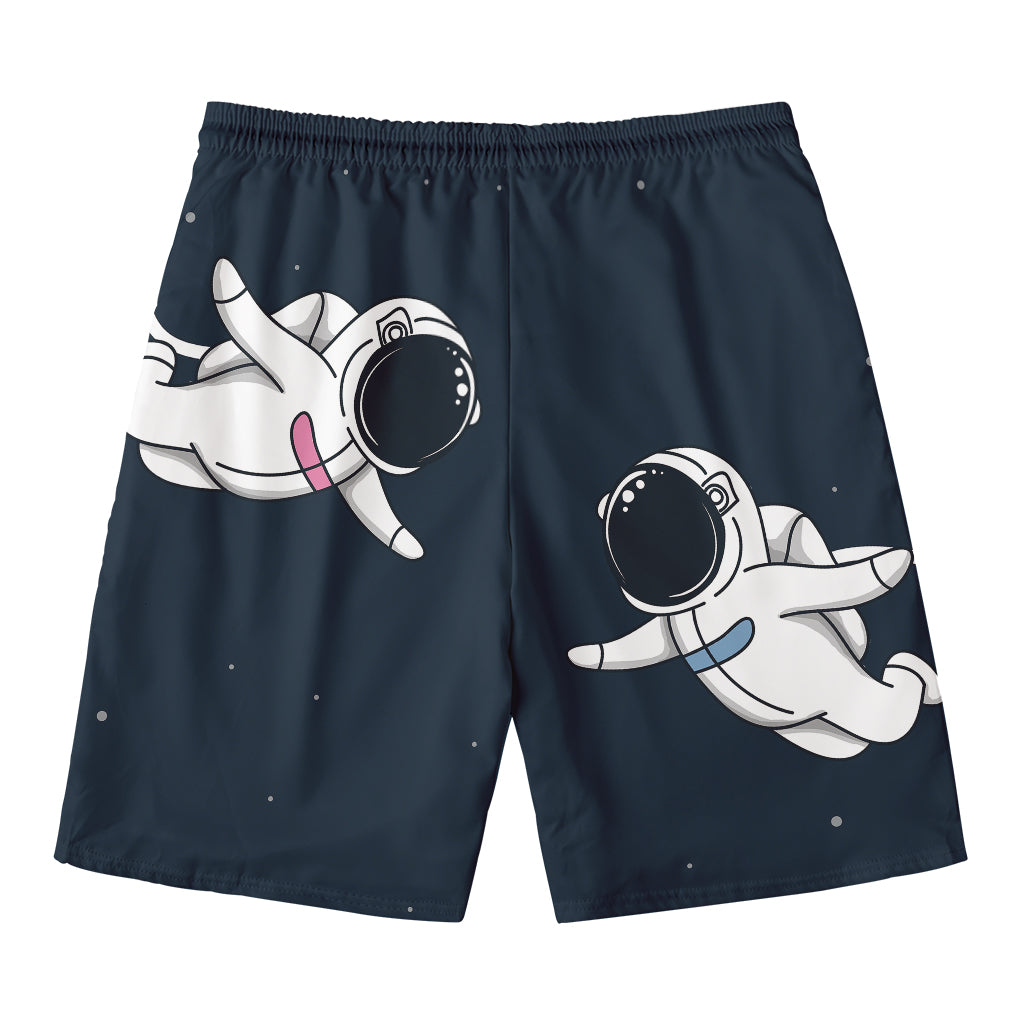 Astronaut Couple In Space Print Men's Swim Trunks