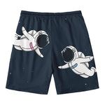 Astronaut Couple In Space Print Men's Swim Trunks