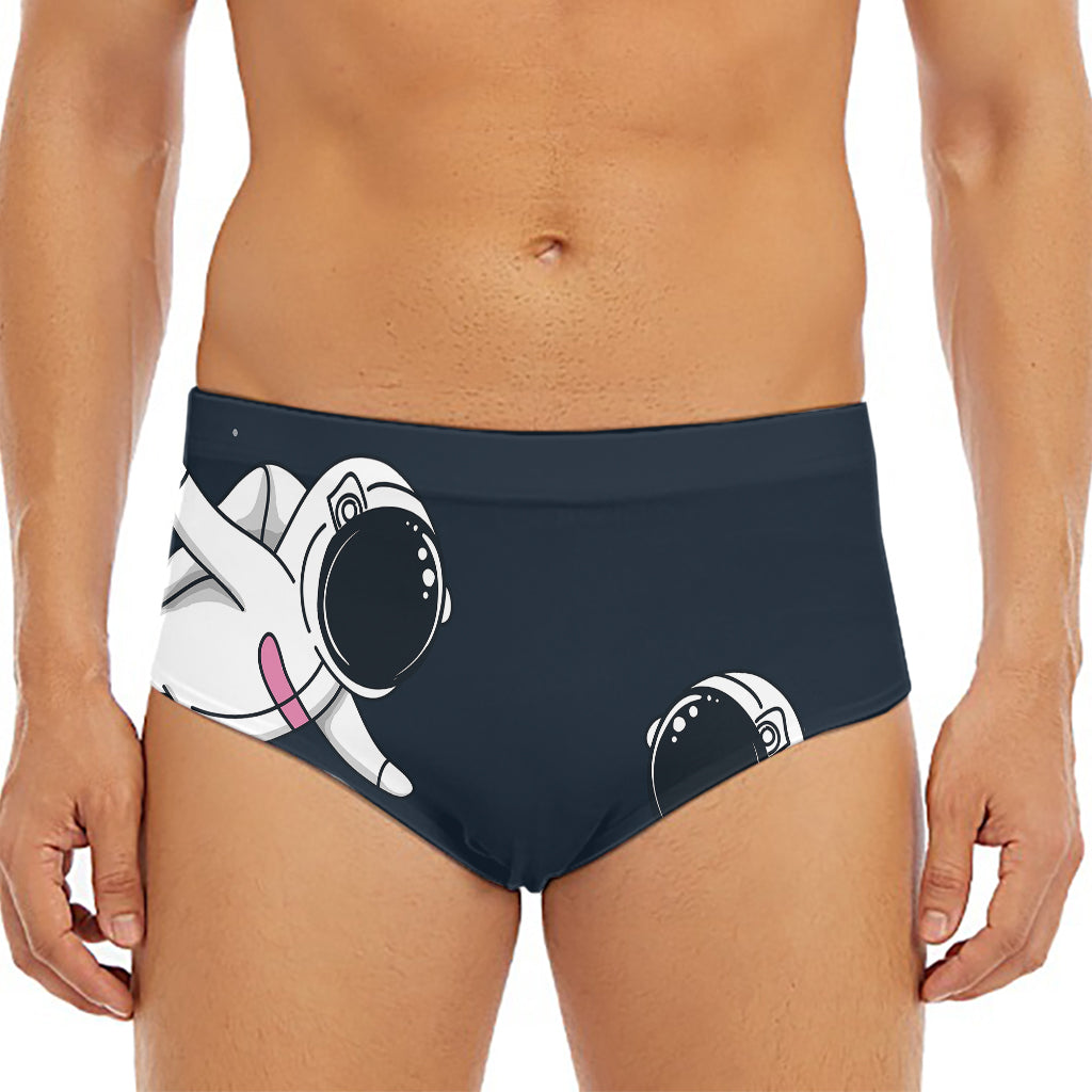 Astronaut Couple In Space Print Men's Triangle Swim Briefs