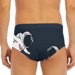 Astronaut Couple In Space Print Men's Triangle Swim Briefs