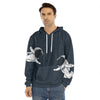 Astronaut Couple In Space Print Men's Velvet Pullover Hoodie