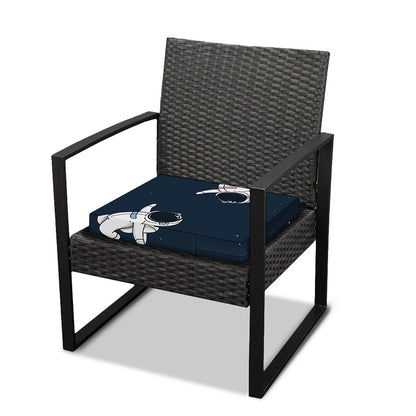Astronaut Couple In Space Print Outdoor Seat Cushion Cover