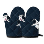 Astronaut Couple In Space Print Oven Mitts