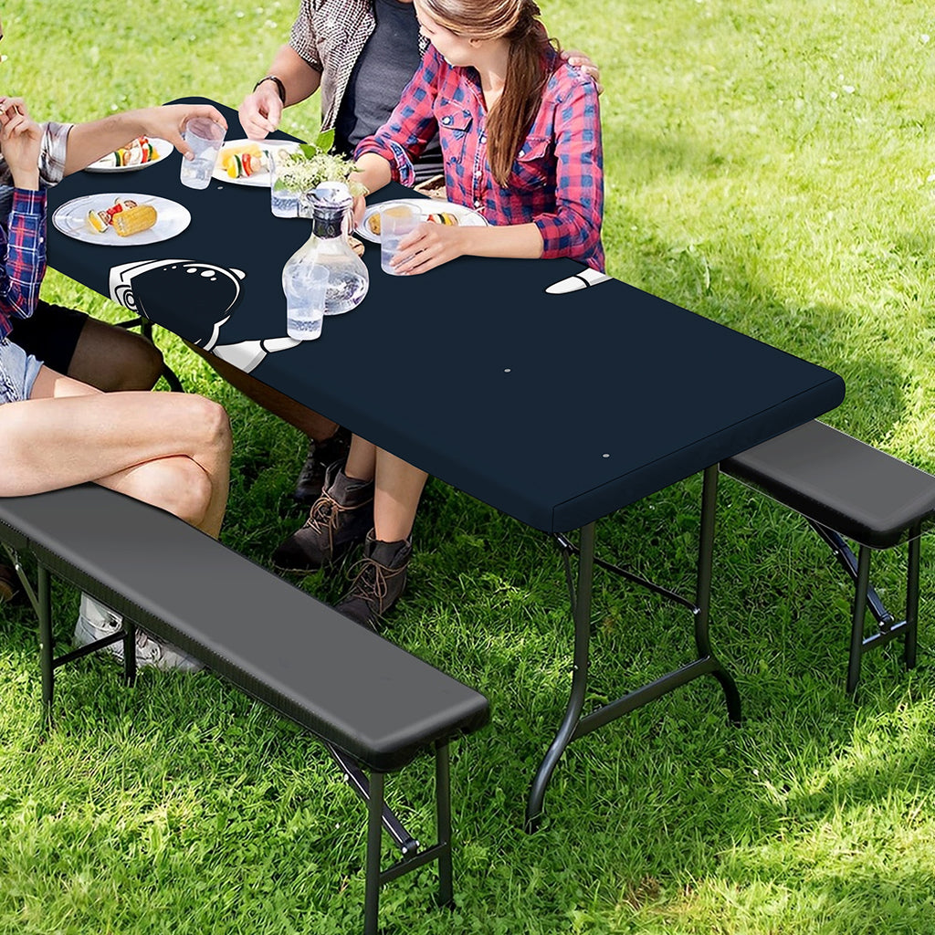 Astronaut Couple In Space Print Picnic Table Cover
