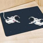 Astronaut Couple In Space Print Polyester Doormat