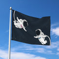 Astronaut Couple In Space Print Polyester Flag