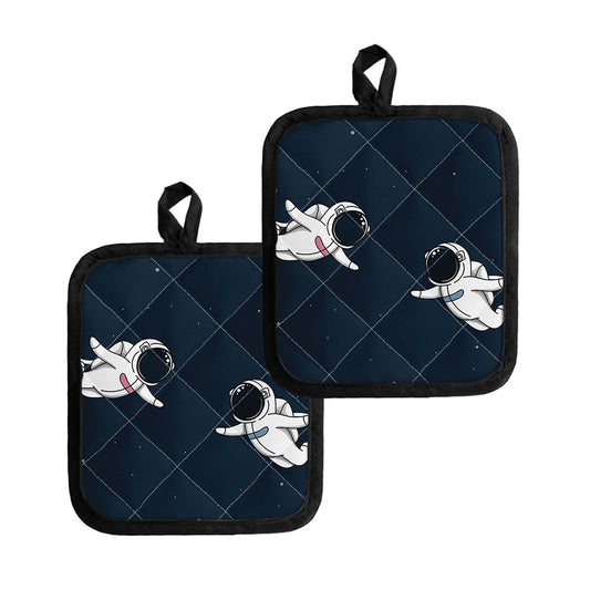 Astronaut Couple In Space Print Pot Holders