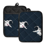 Astronaut Couple In Space Print Pot Holders With Pocket