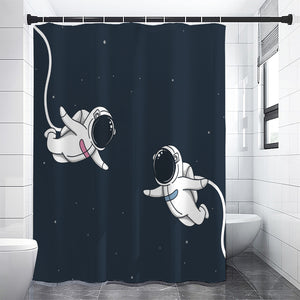 Astronaut Couple In Space Print Premium Shower Curtain