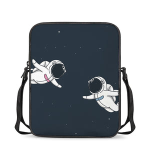 Astronaut Couple In Space Print Rectangular Crossbody Bag