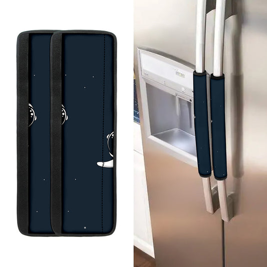 Astronaut Couple In Space Print Refrigerator Handle Covers