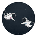 Astronaut Couple In Space Print Round Blanket