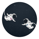 Astronaut Couple In Space Print Round Blanket