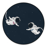 Astronaut Couple In Space Print Round Floor Mat