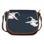 Astronaut Couple In Space Print Saddle Bag