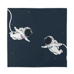 Astronaut Couple In Space Print Silk Bandana