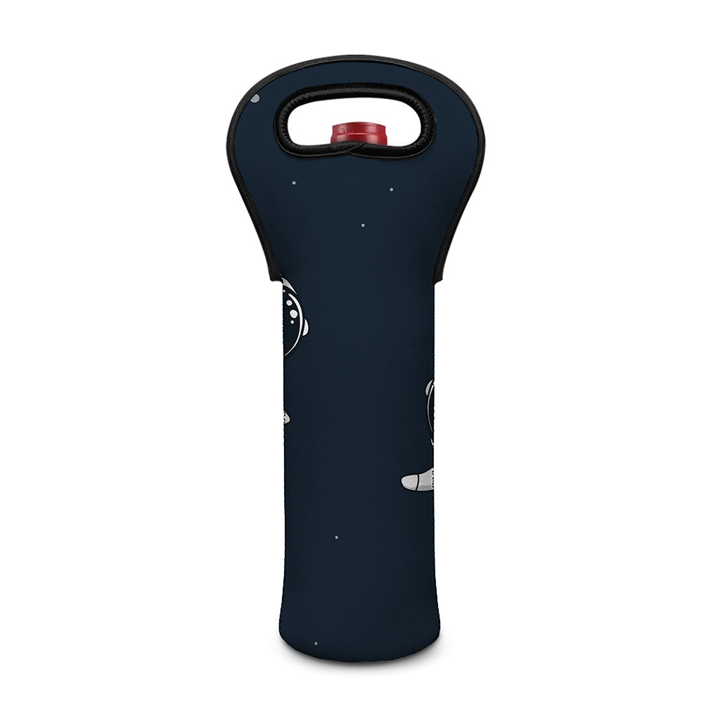 Astronaut Couple In Space Print Single Neoprene Wine Tote