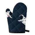 Astronaut Couple In Space Print Single Oven Mitt