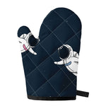 Astronaut Couple In Space Print Single Oven Mitt